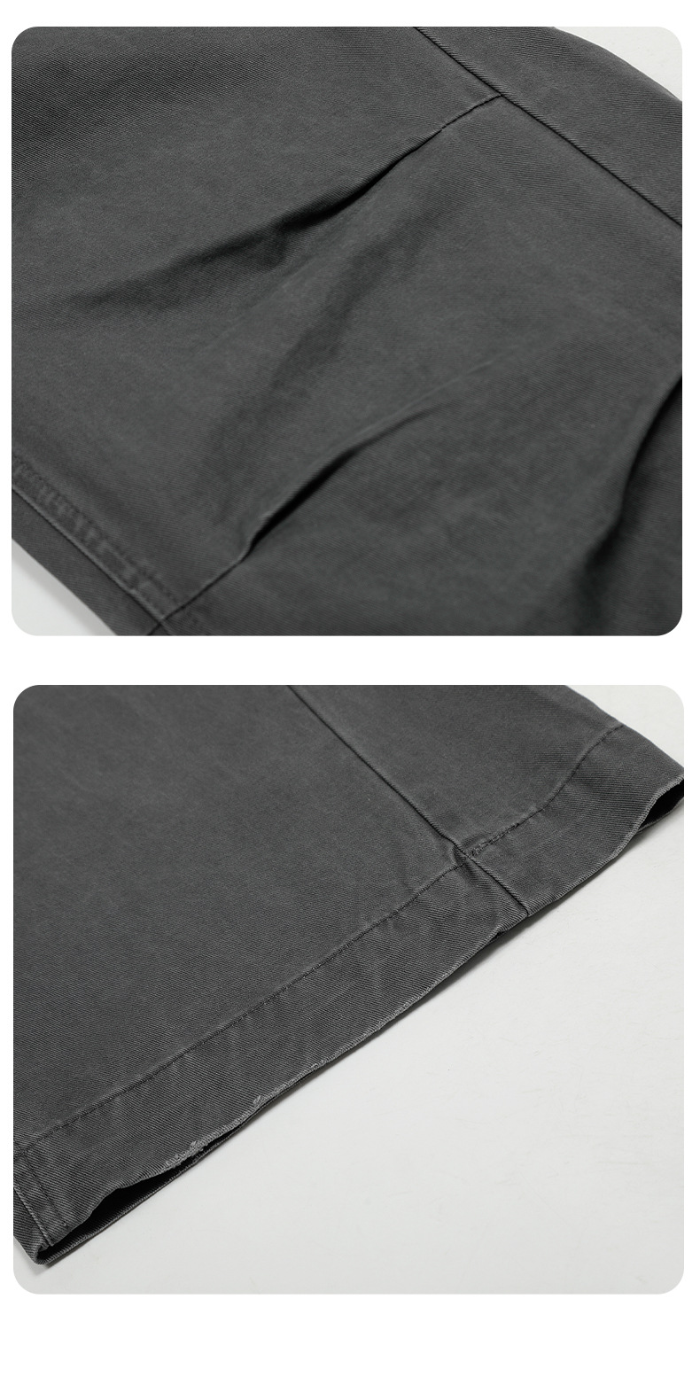 Simple Work Pants for Men and Women Faded Pleated Loose Wide-Leg Trendy Casual Trousers