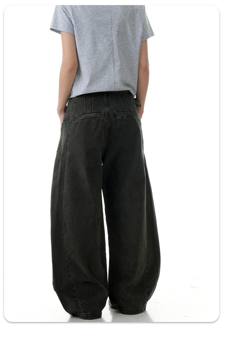 Oversized Pants for Men and Women, Faded Wash Loose Fit Slimming Casual Wide Leg Long Pants