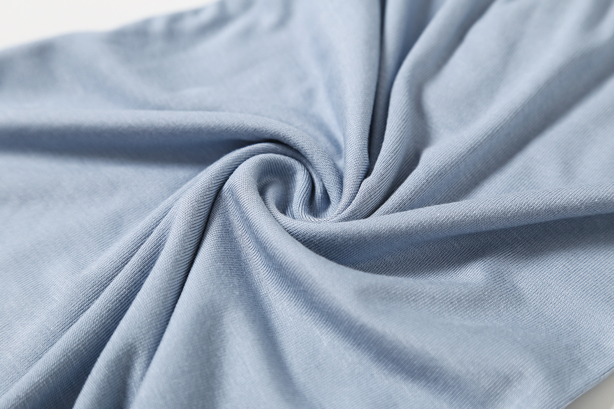 Plain Spandex Plunge Frayed Rounded Slim Tee