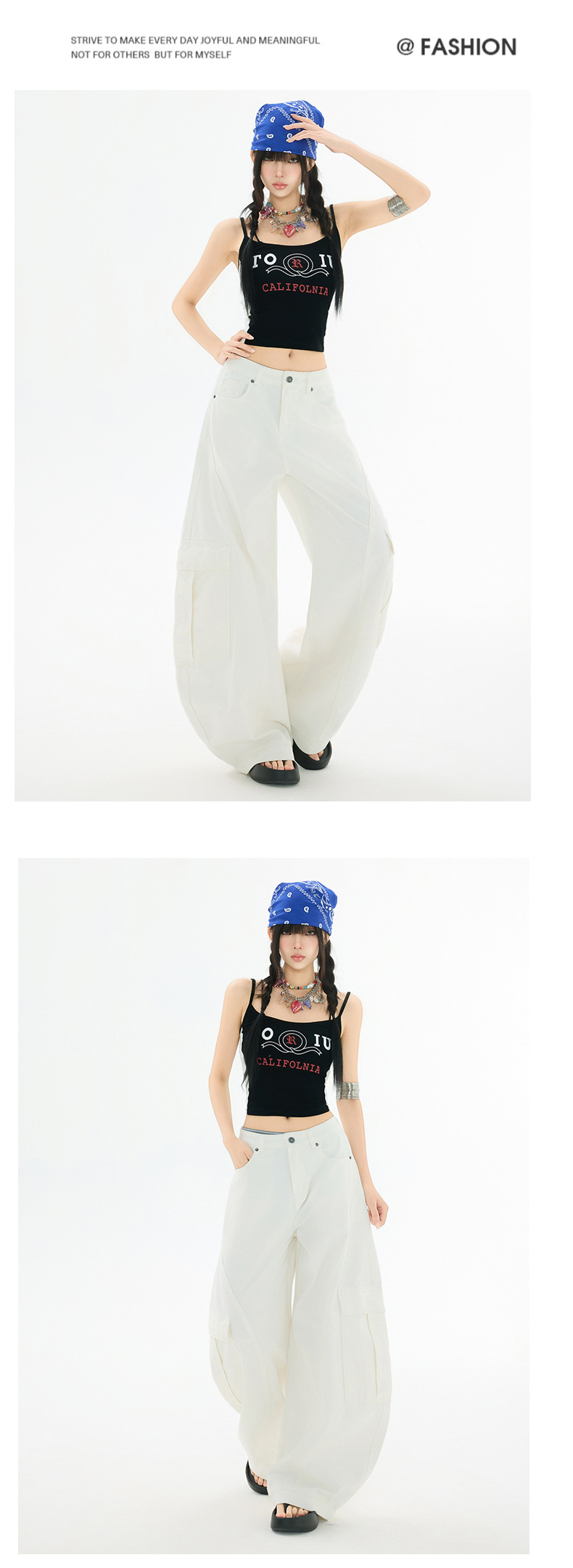 Women's Pants Wide Leg Denim Trousers with Cool Style and Summer Loose Fit