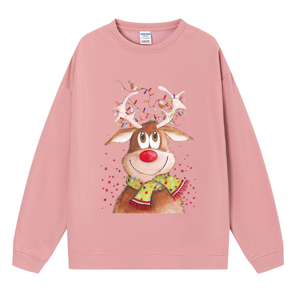 Ladies Oversized Winter Deer Anime Cotton Hoodie