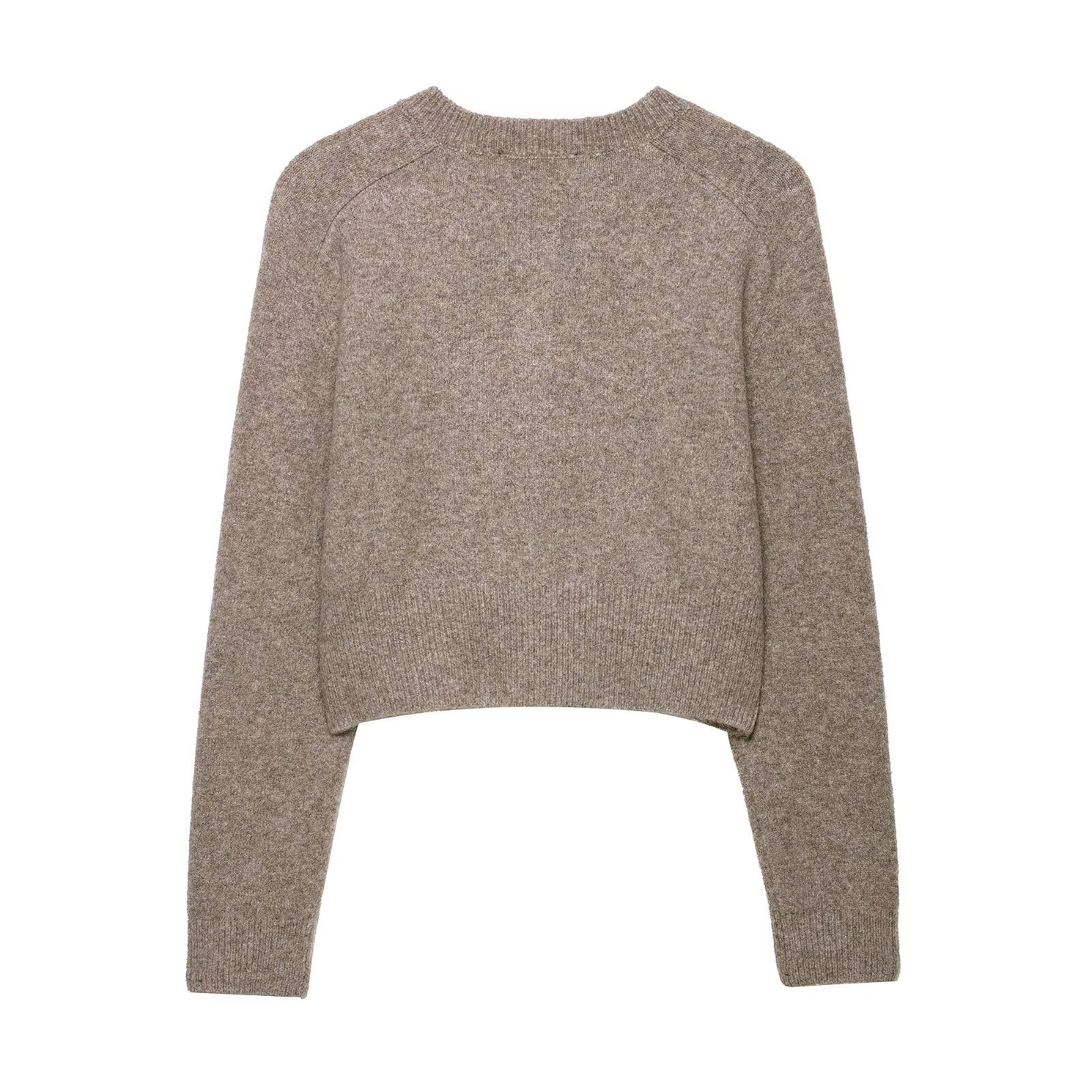 Ladies Crewline Full Sleeve Buttoned Plain Polyester Sweater