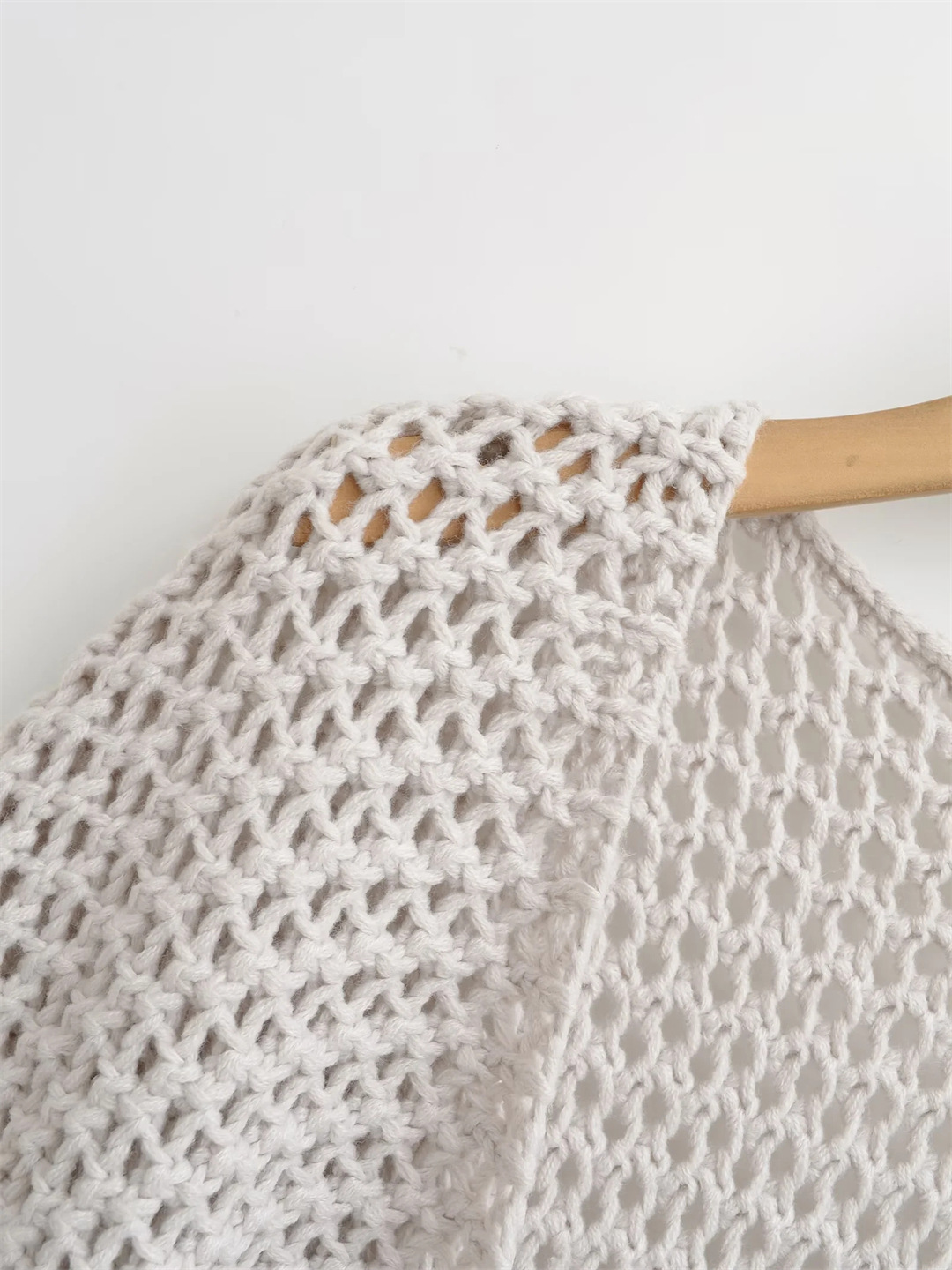 Lazy V-Neck Long Sleeve Plain Cardigan