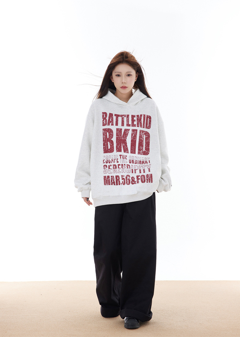 Urban Typography Long Sleeve Hoodie