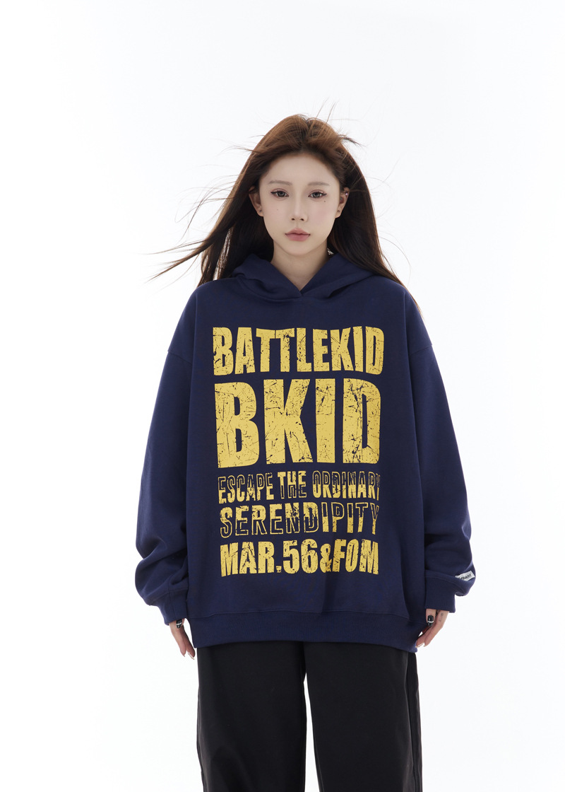 Urban Typography Long Sleeve Hoodie