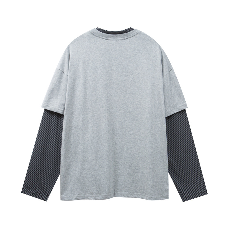 Gender Neutral Oversized Typography Layered Crew Collar Sweater