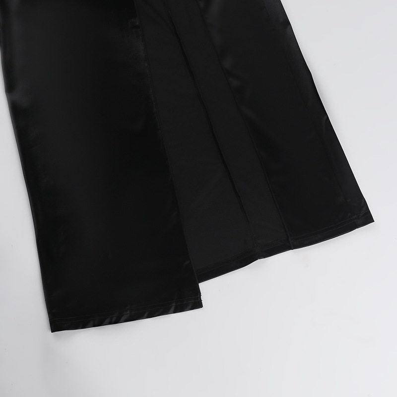 High Waist Collarless Polyester Dress
