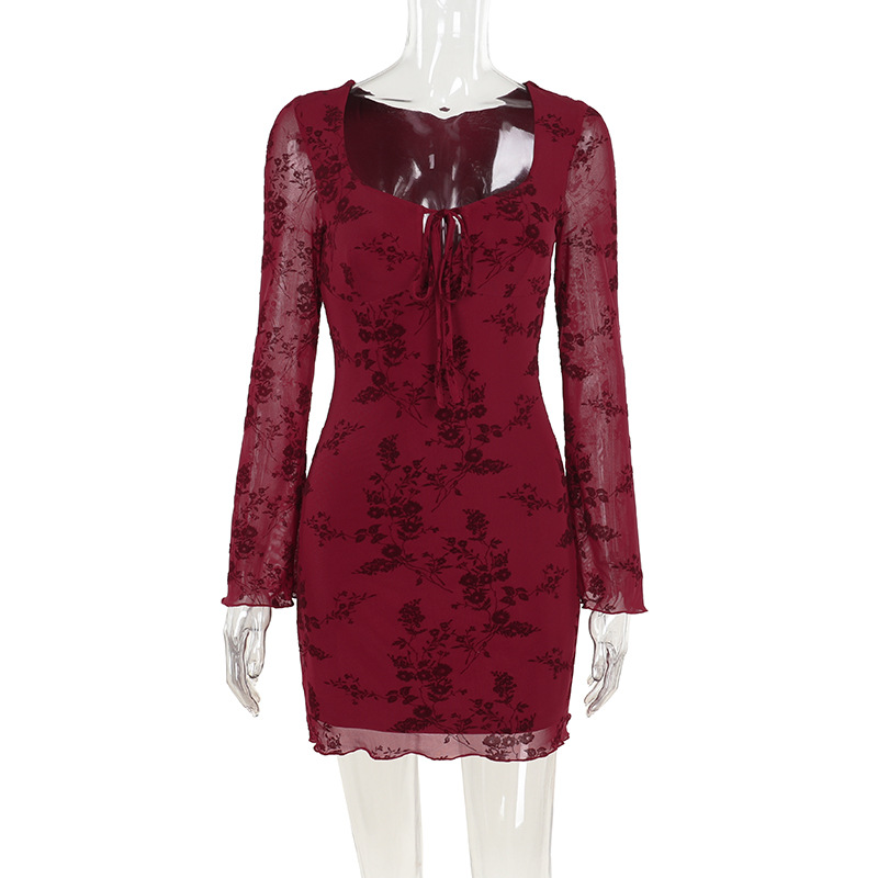 Bodycon Mini Skirt with Allover Print