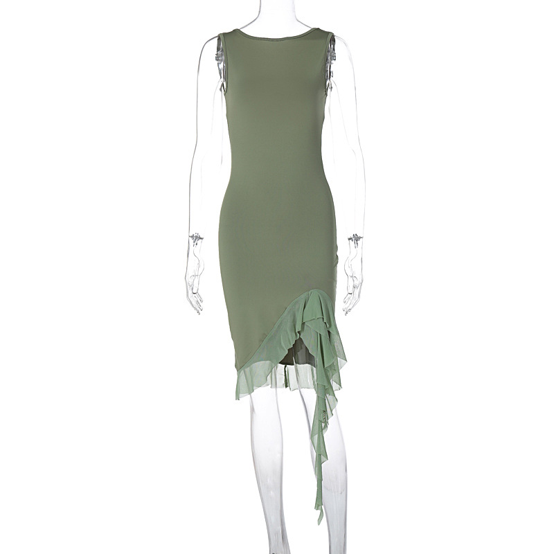 Mid-Rise A-Line Round Neck Contour Tank Dress