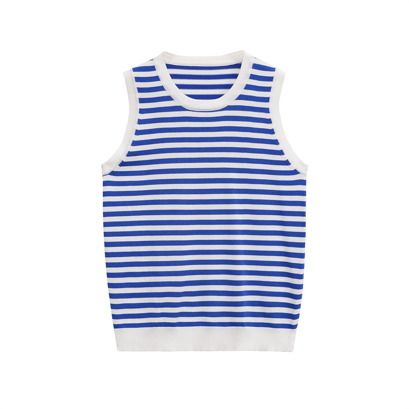 Open Front Sleeveless Polyester Sweater