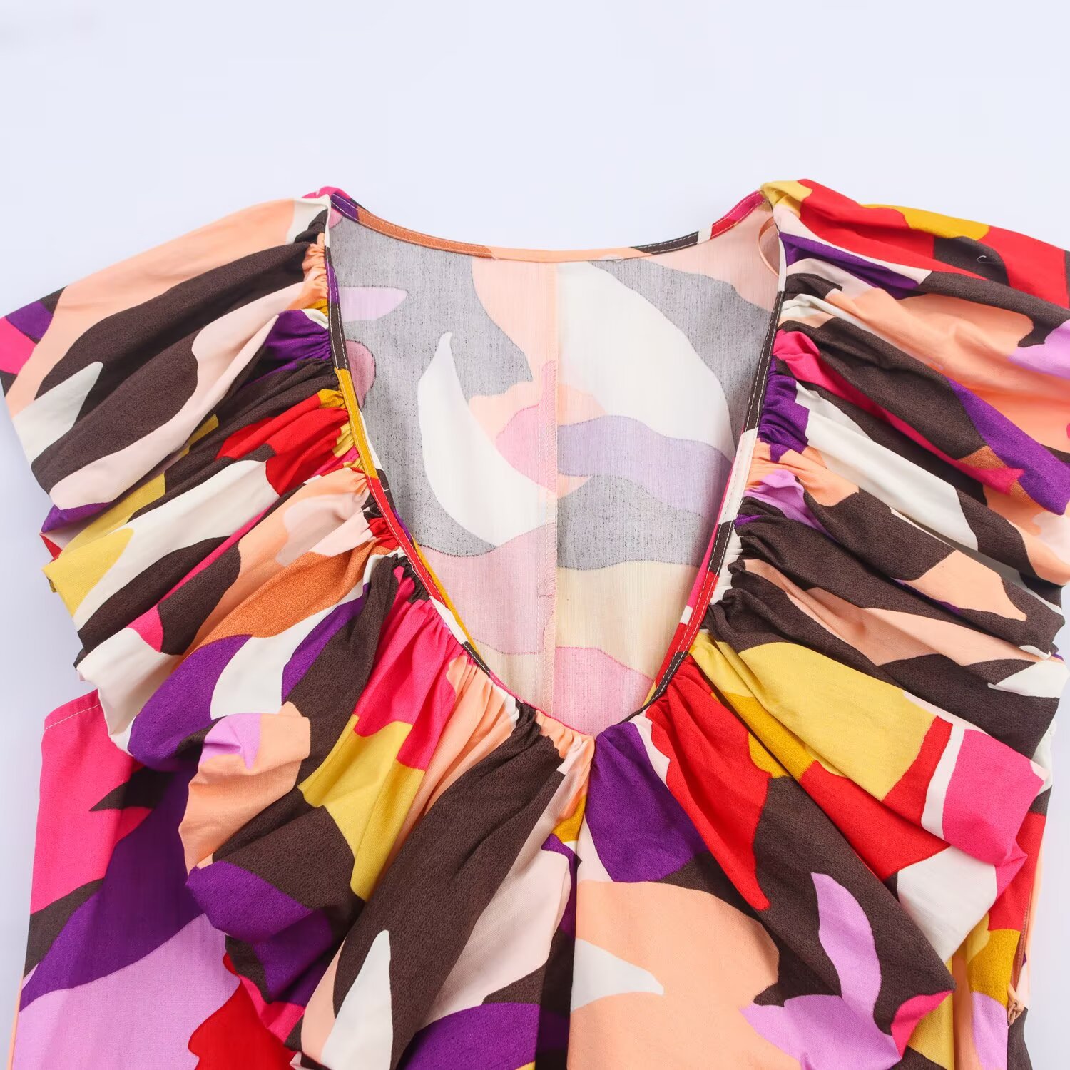 Women's Fashion Casual Printed Poplin Midi Dress