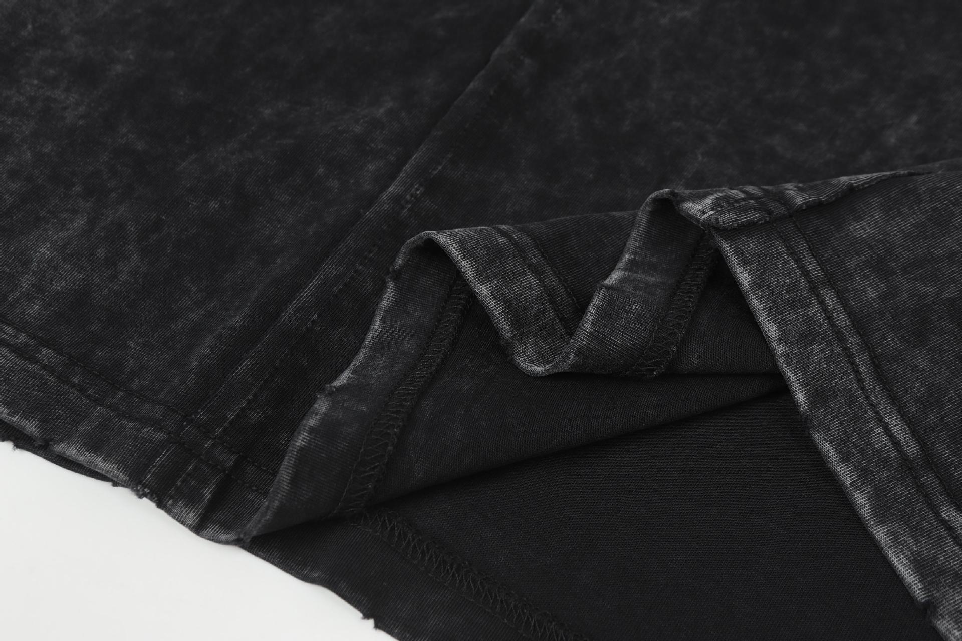 Faded Cotton Long Sleeve Patchwork Hoodie
