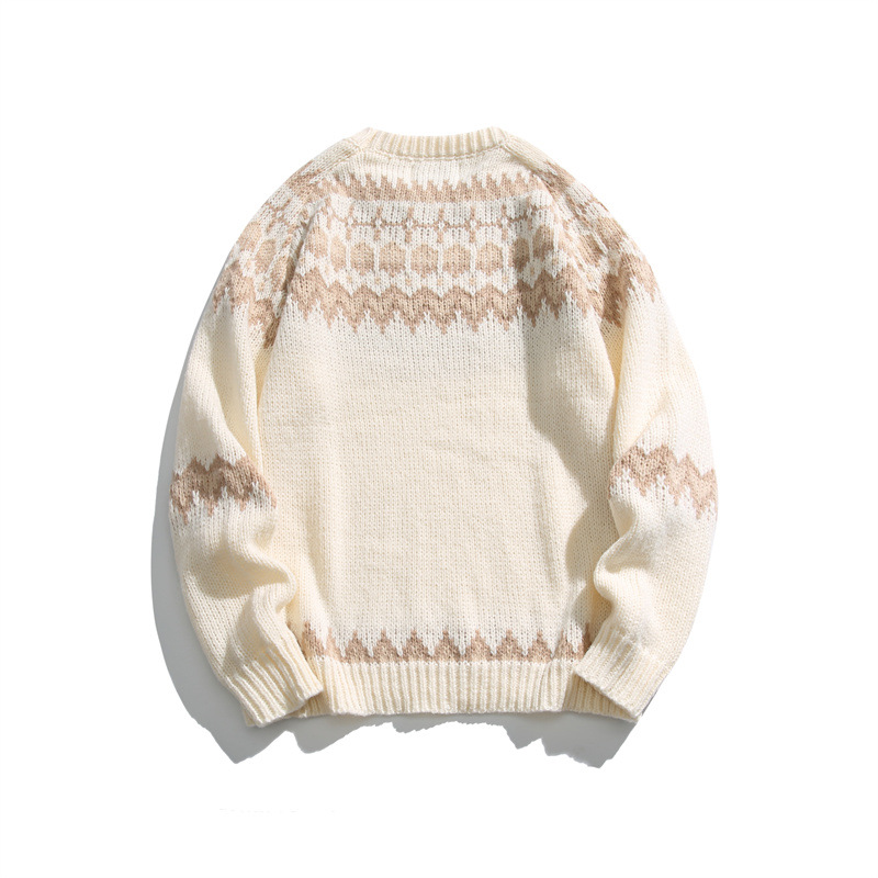 Oversized Japanese Workwear Jacquard Sweater