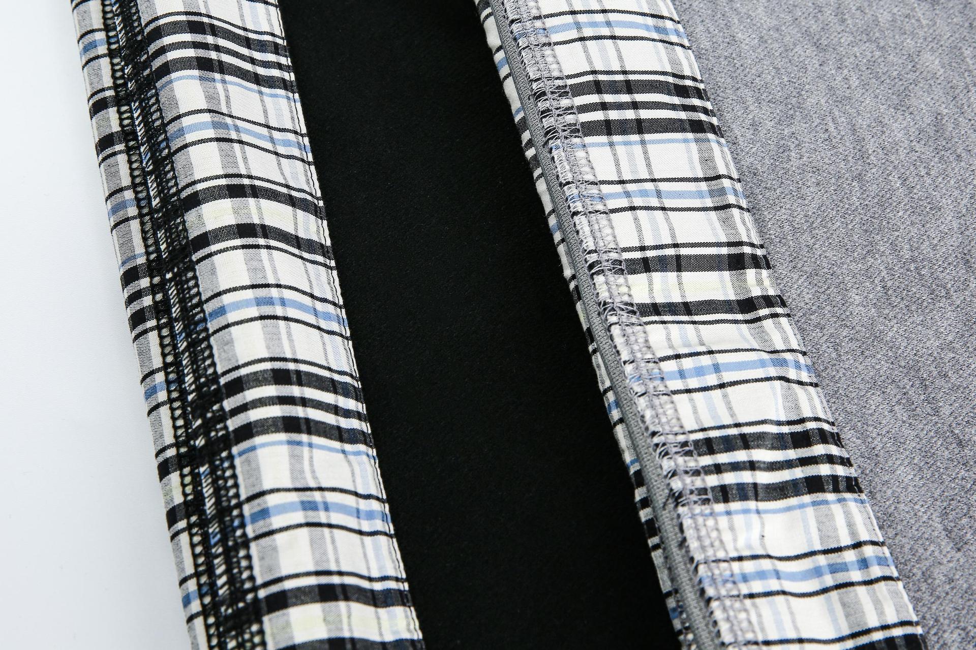 Plaid Mock Layered Hoodie