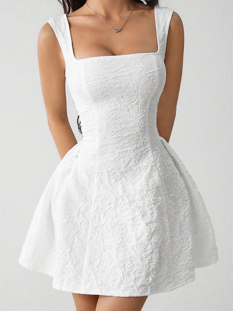 Polyester Sleeveless Tie Neck Bodycon Mini Dress