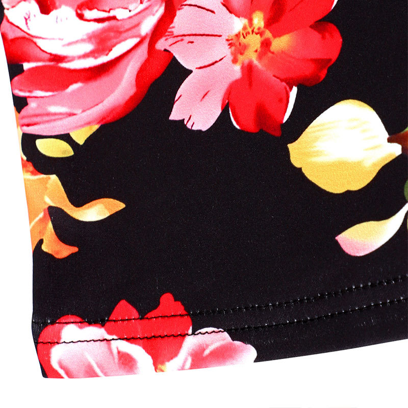 Patterned Form-Fitting Bare-Shoulder Plunge Mini Dress