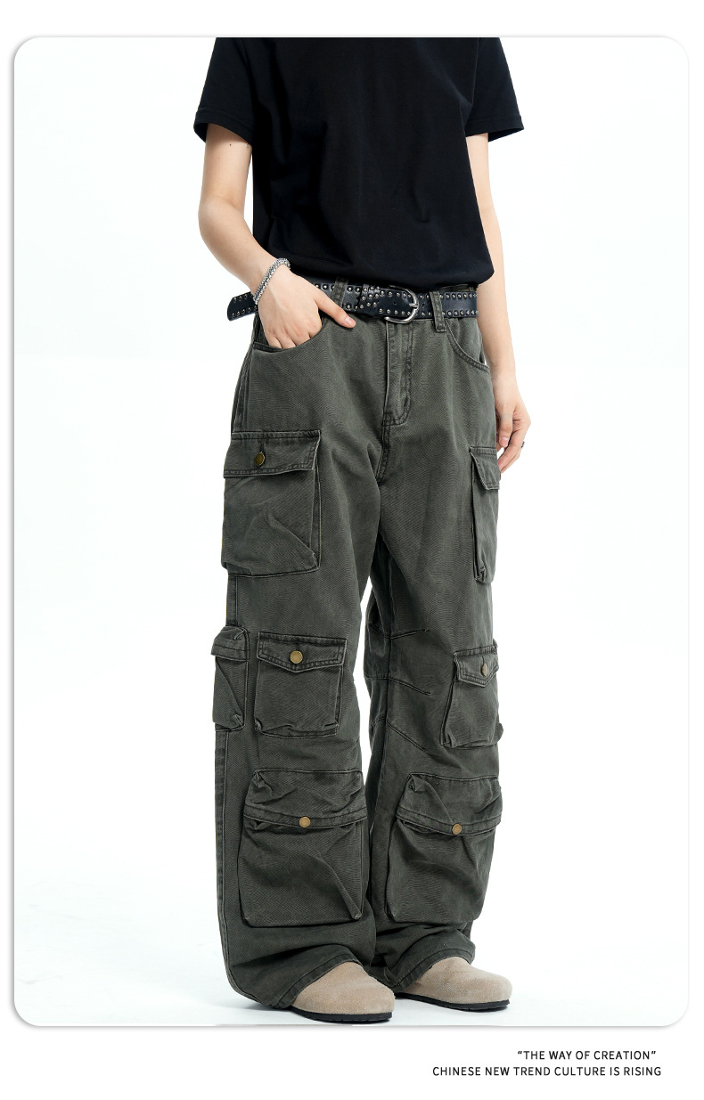 Street Retro Heavyweight Wide-Leg Casual Loose Slimming Long Trousers