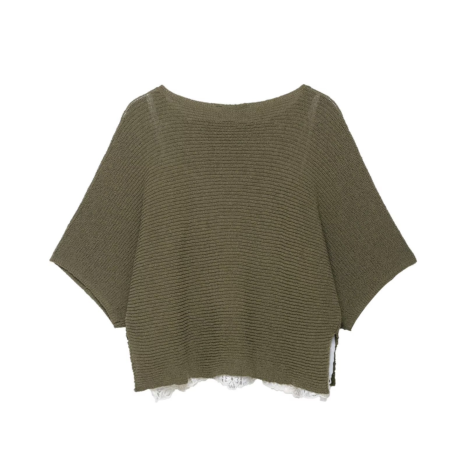 Ladies Polyester Paneled Crew Elbow-Length Top
