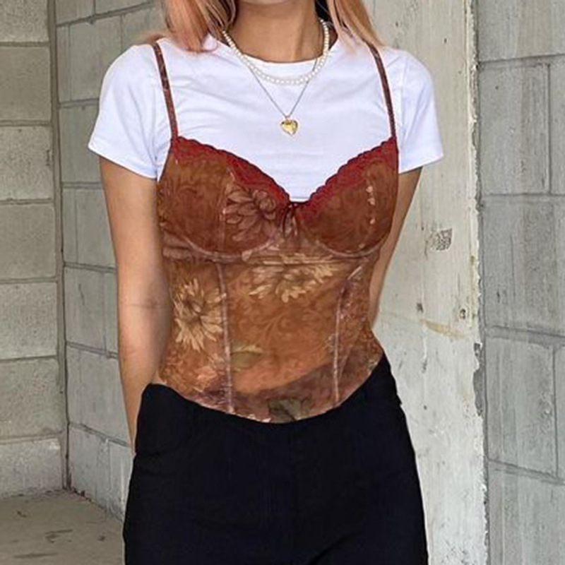 Ladies Sheer Plunge Shaping Vest