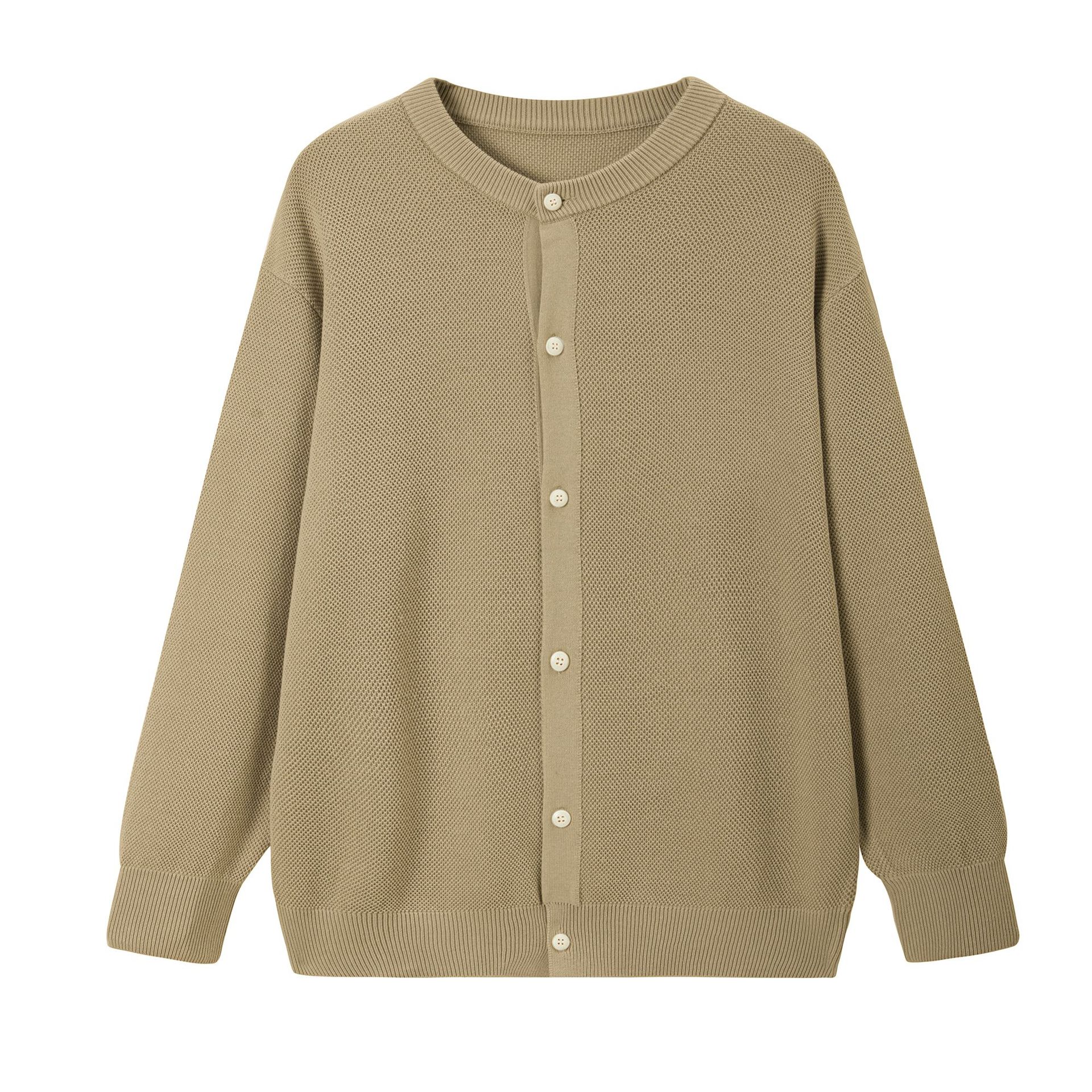 Relaxed Fit Crew Collar Cardi