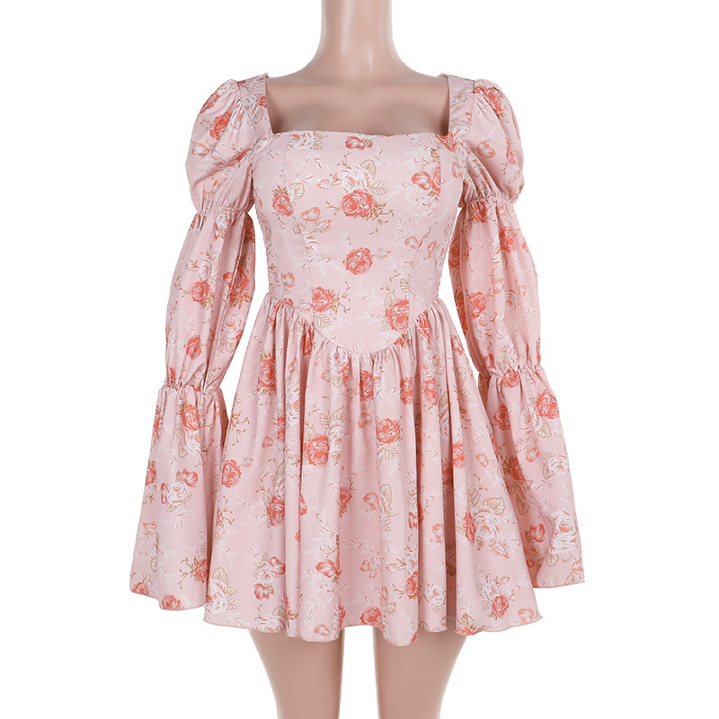 Bodycon Square Neck Full Sleeve High Waist Dress