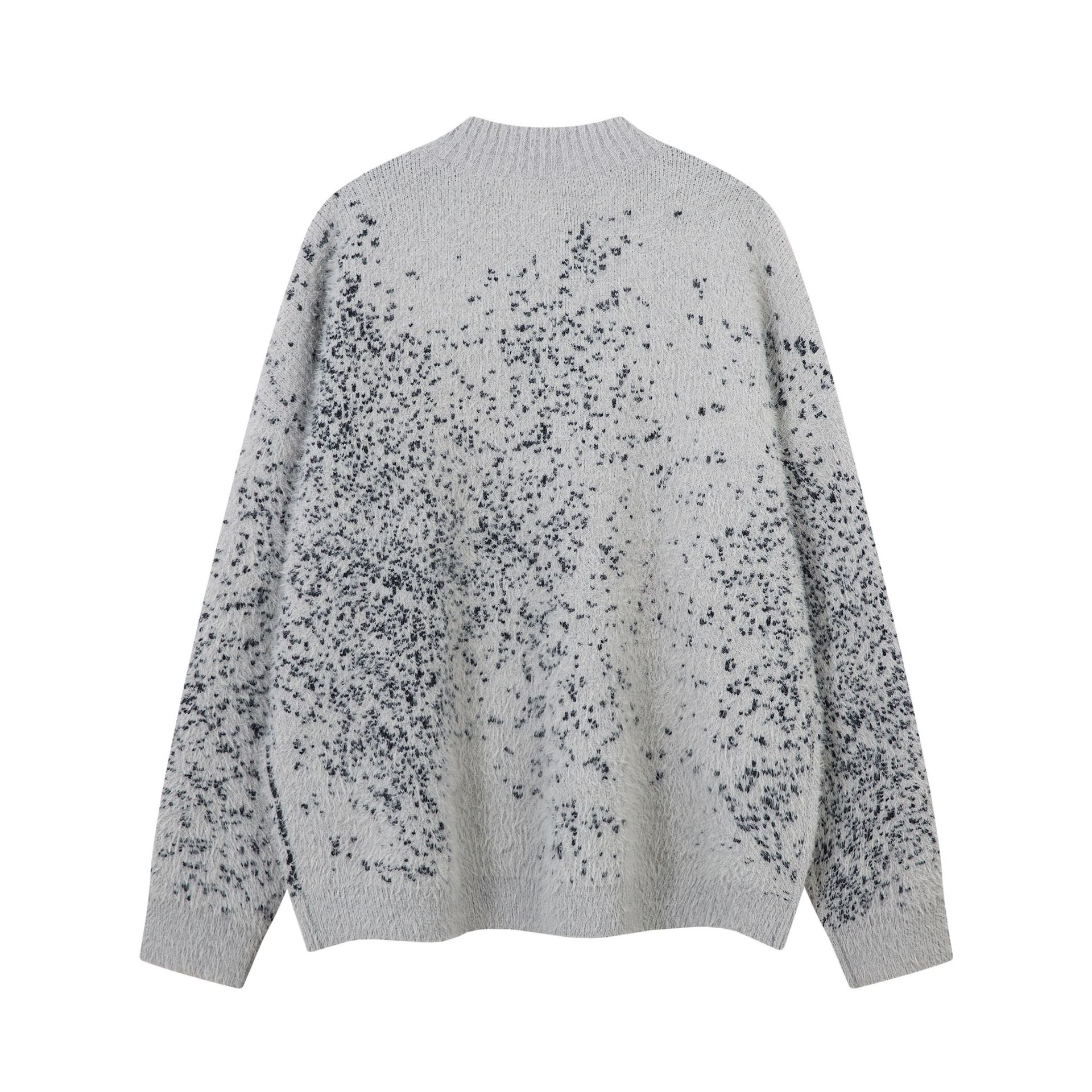 Retro Two-Tone Plunge Sweater