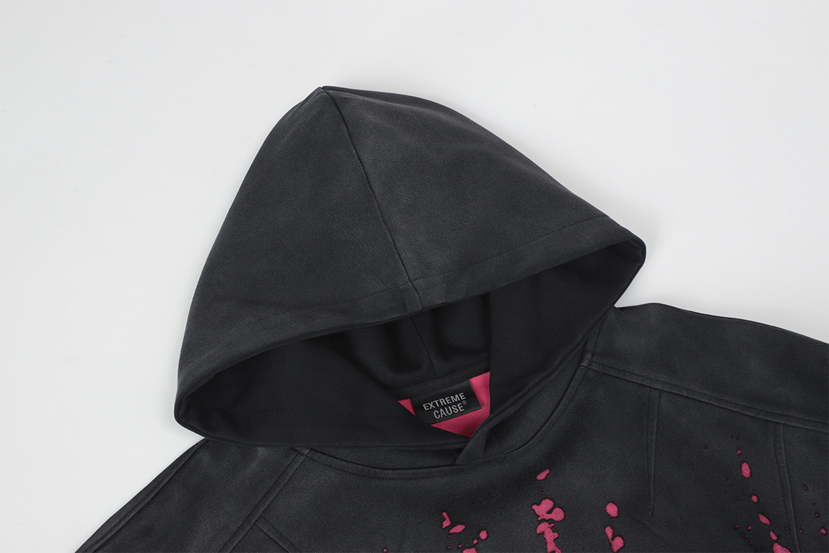 American Retro Cotton Abstract Loose Long Sleeve Hoodie