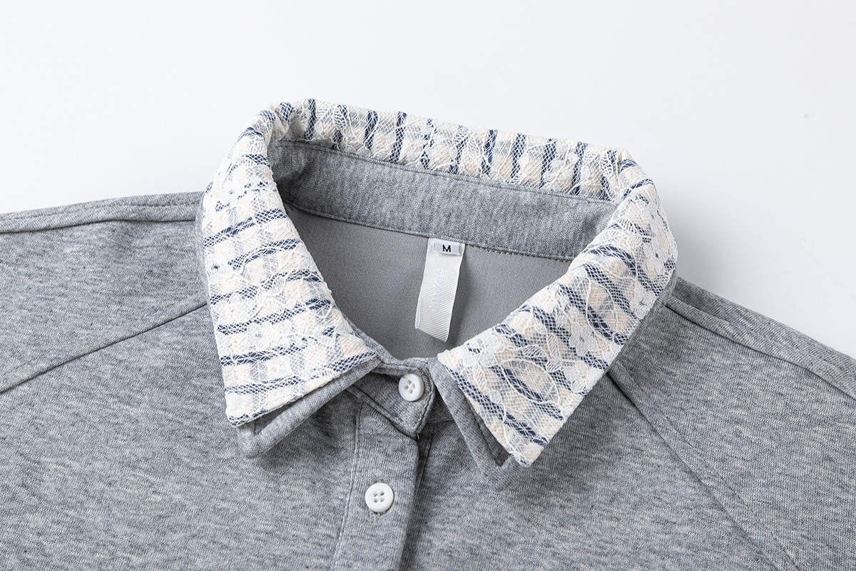 Double collar polo shirt with a lapel sweatshirt