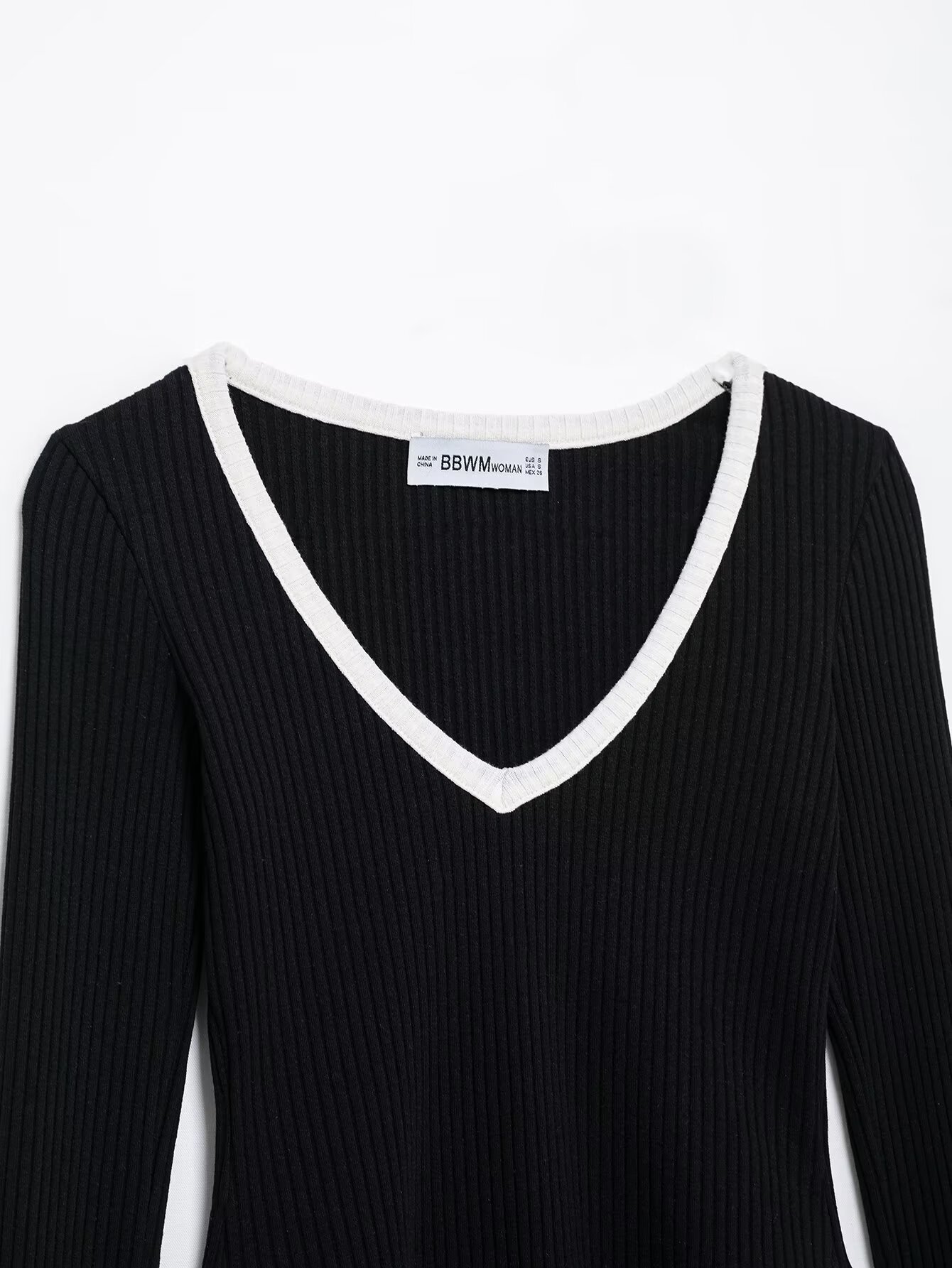European American Long Sleeve Color Block Sweater