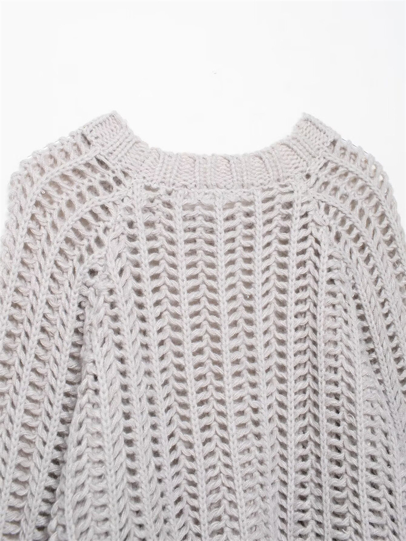Style Women's Fashion Casual Long Sleeve Side Decorated Knit Top