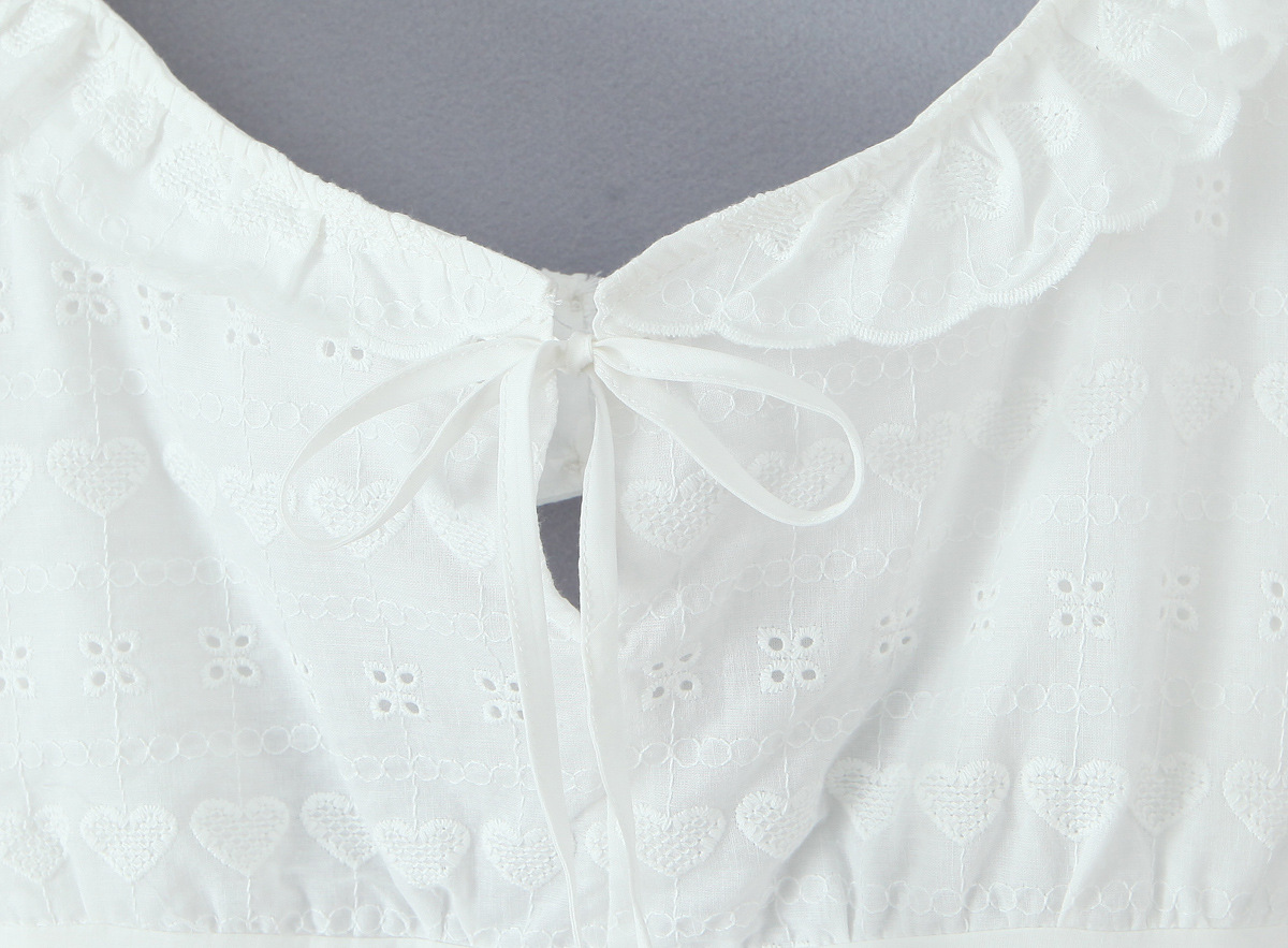 Lace Tie Short Sleeve Waist-Cinched Dress