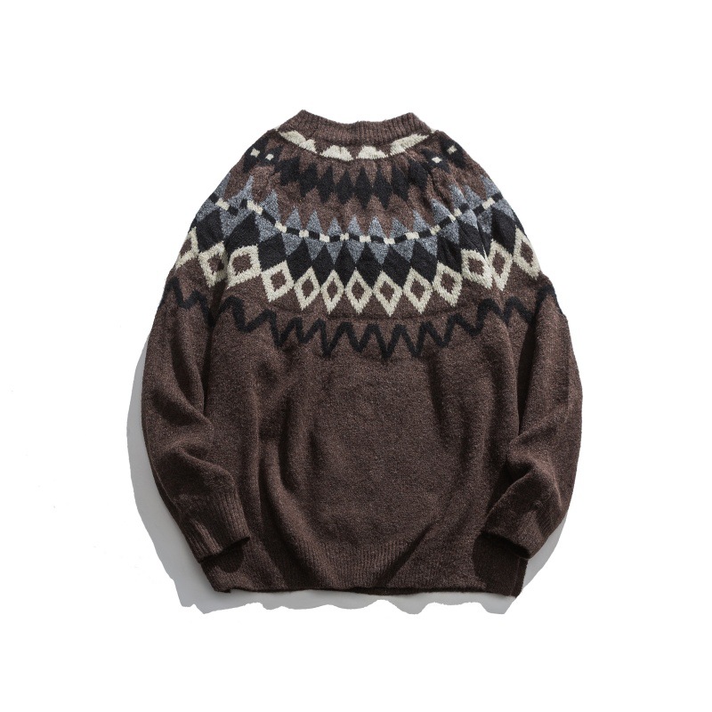 Loose Fit Japanese Workwear Color Block Sweater