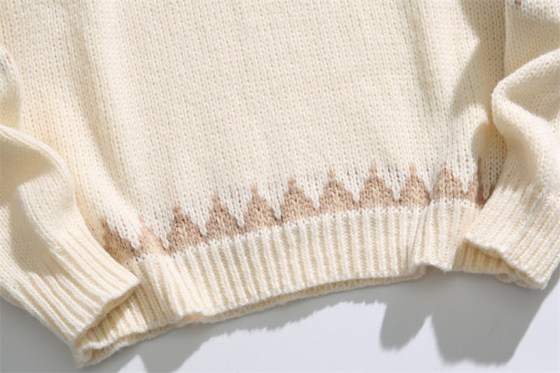 Oversized Japanese Workwear Jacquard Sweater