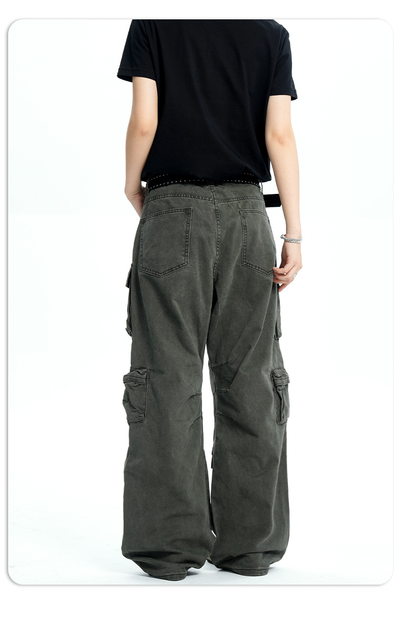 Street Retro Heavyweight Wide-Leg Casual Loose Slimming Long Trousers