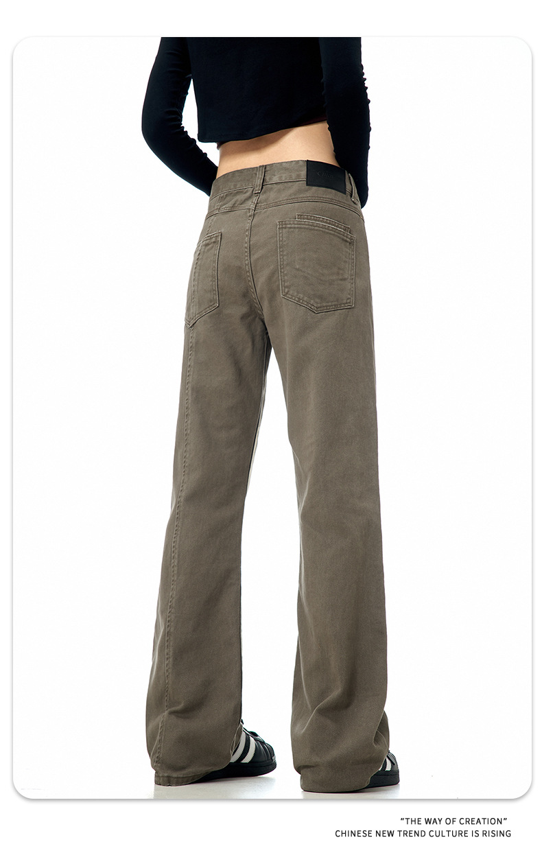 Flared Jeans for Men and Women Retro Vintage Washed Slim Fit Body-Shaping Casual Long Pants