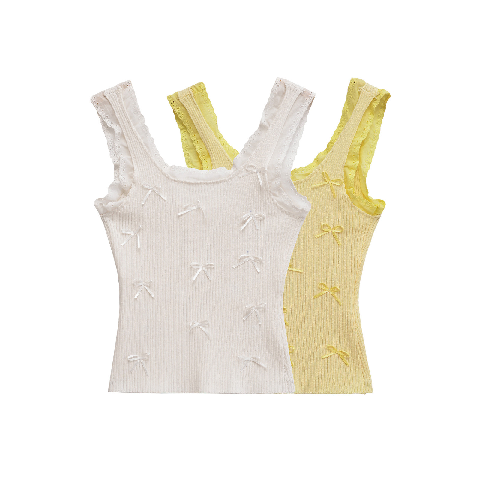 Ribbon Tie Crew Neck Vest