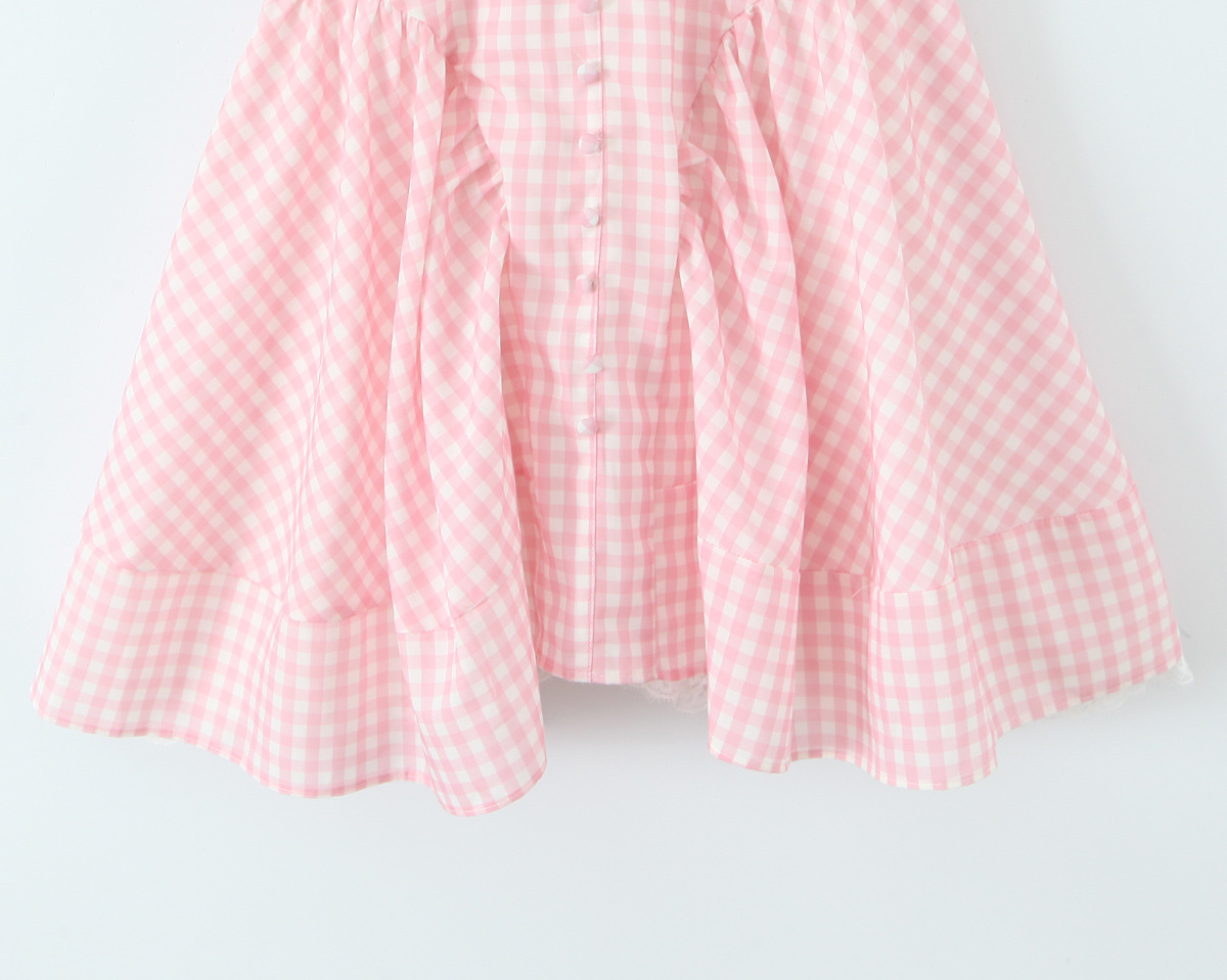 V-Cut Short-Sleeve Two-Tone Knot Detail Nipped-In Above-Knee Dress
