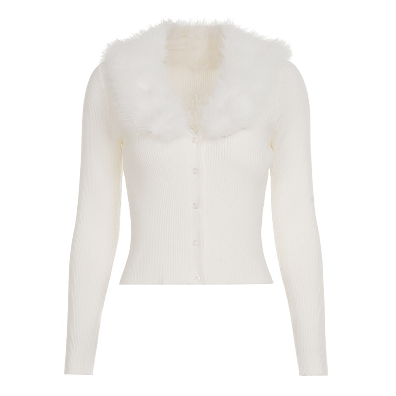 Polished Cropped Cardigan With Trimmed Neckline