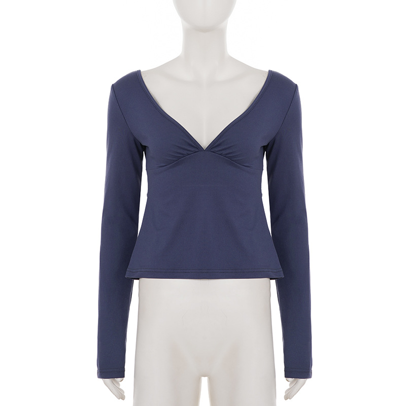 Spicy Curve-Hugging A-Line Long Sleeve Top