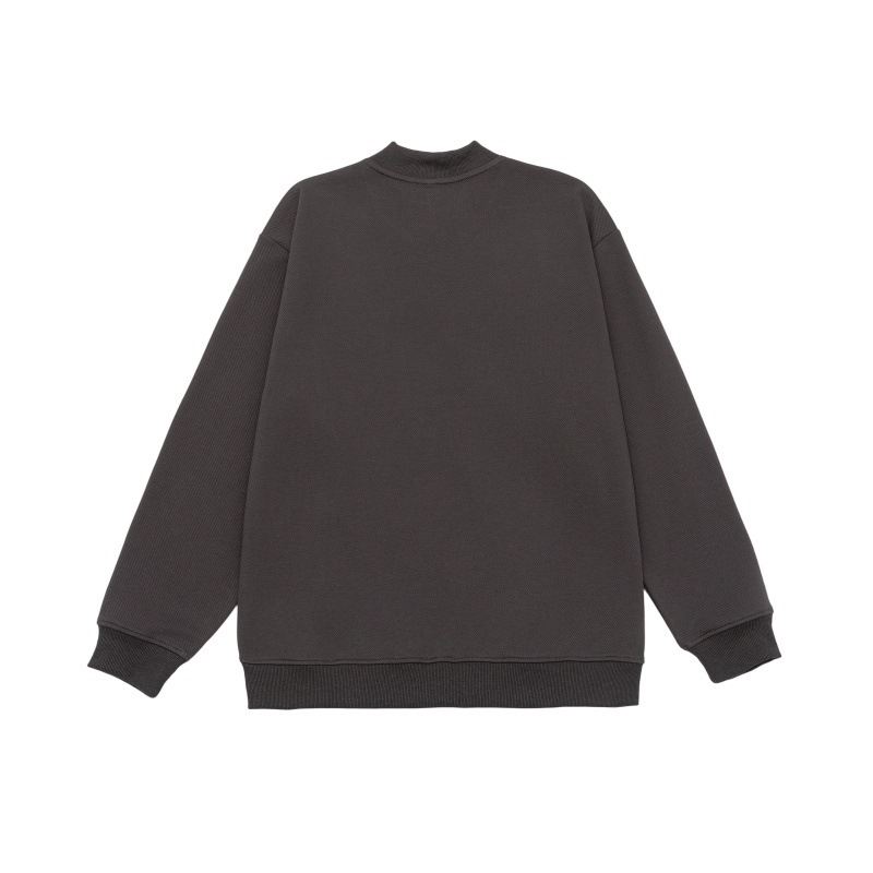 Long Oversized V-Shaped Neckline Stitched Letter Sweatshirt