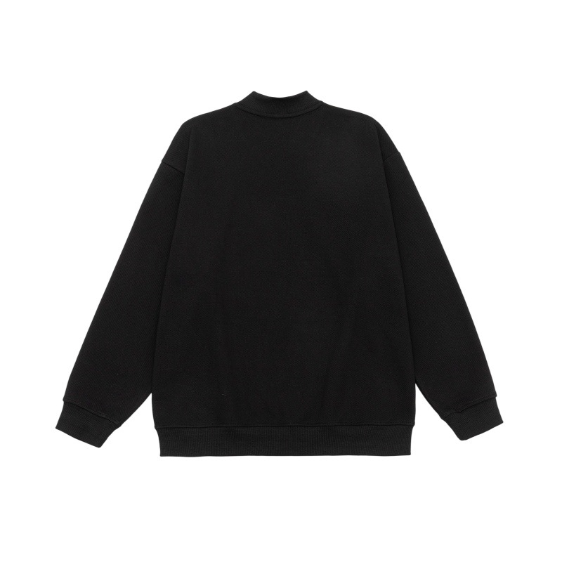 Long Oversized V-Shaped Neckline Stitched Letter Sweatshirt