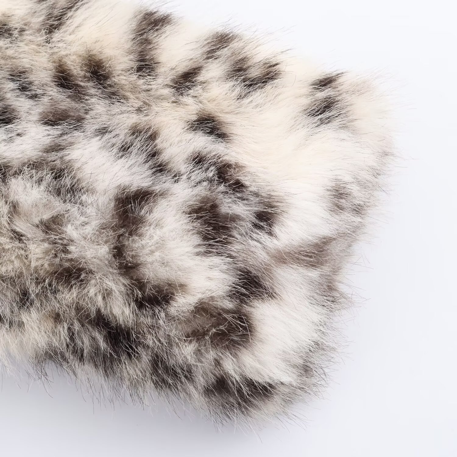 Animal print synthetic fur jacket