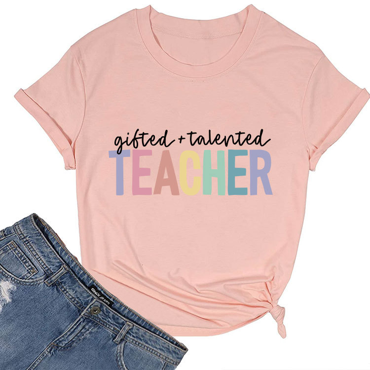 Ladies Geometric Print Crew Neck T-shirt