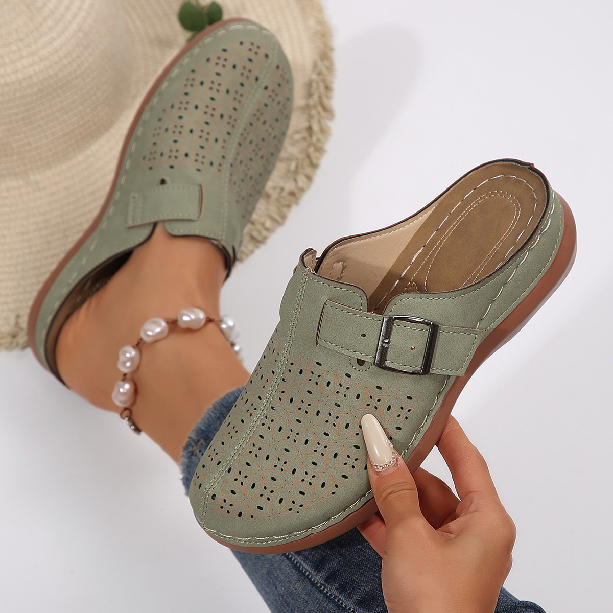 Spring and summer leisure half dragging lazy shoes