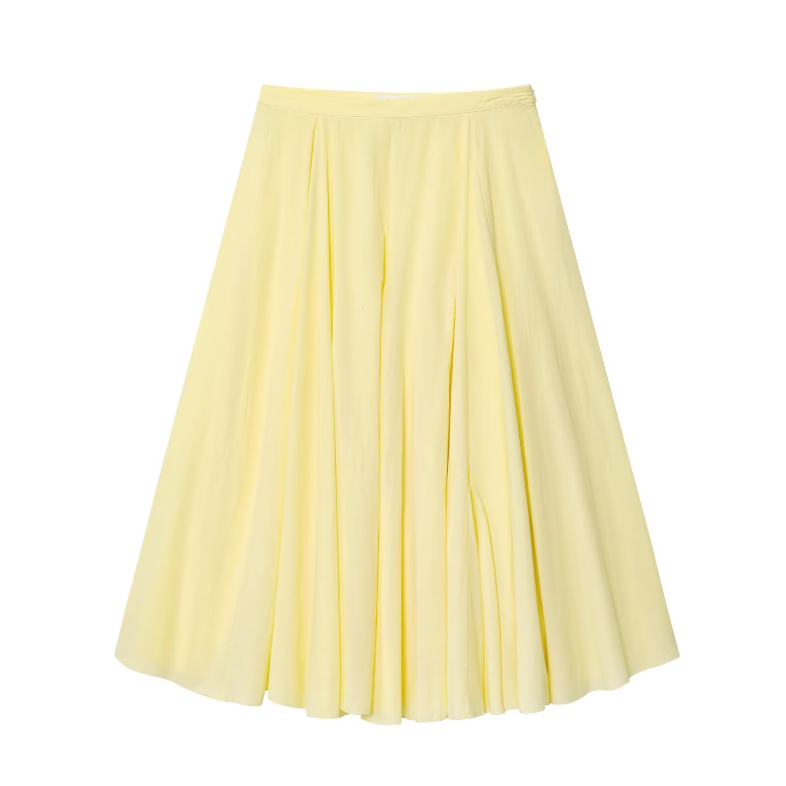 Women's Clothing INS Casual Versatile Wide Hem Solid Color High Waist Mid-length Skirt