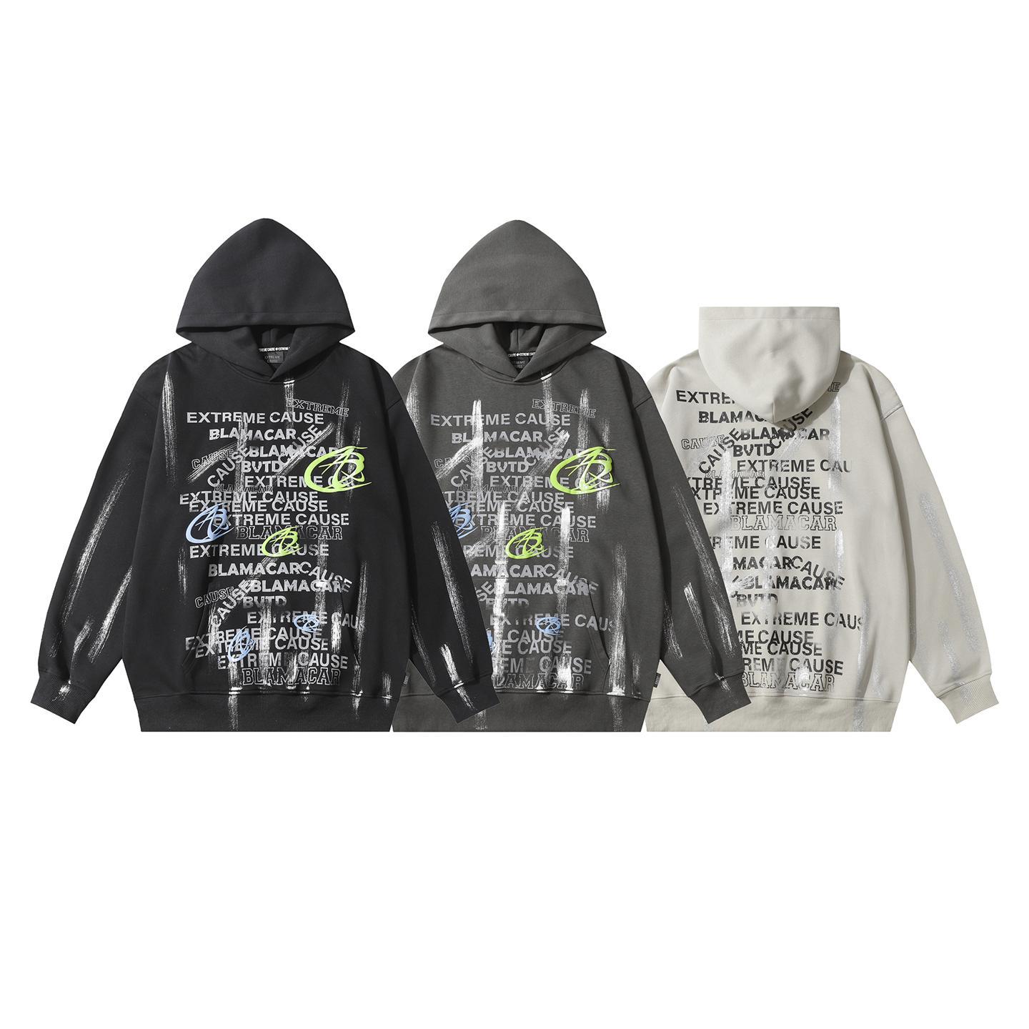 Distressed Typography Hoodie