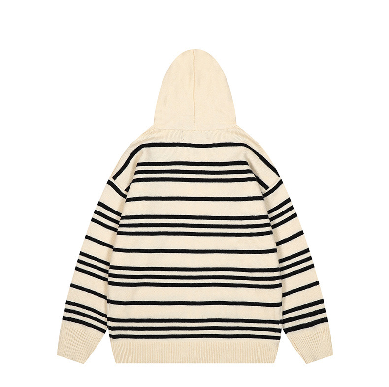 Japanese Workwear Oversized Embellished Hood Cardigan