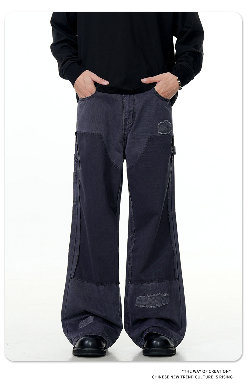 Unisex Cotton Relaxed Bell-Bottom Utility Pants