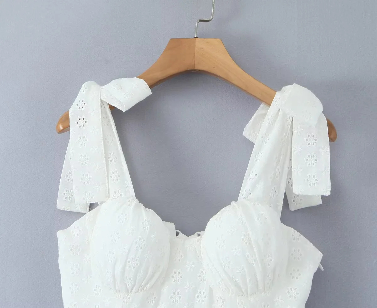 A-Line Square Neck Sleeveless Cotton Solid Strappy Dress