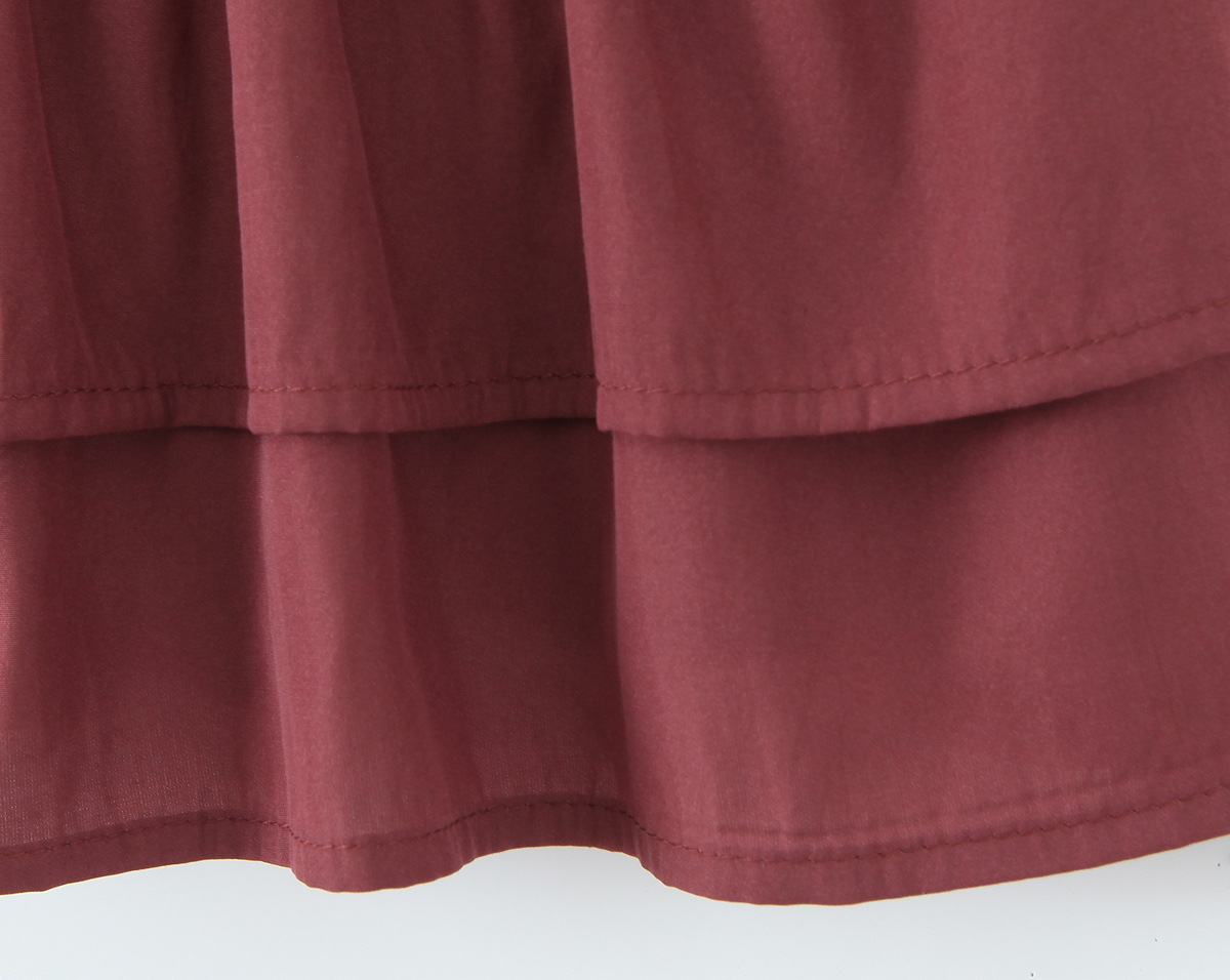 Burgundy Rayon Halter Mini Skirt